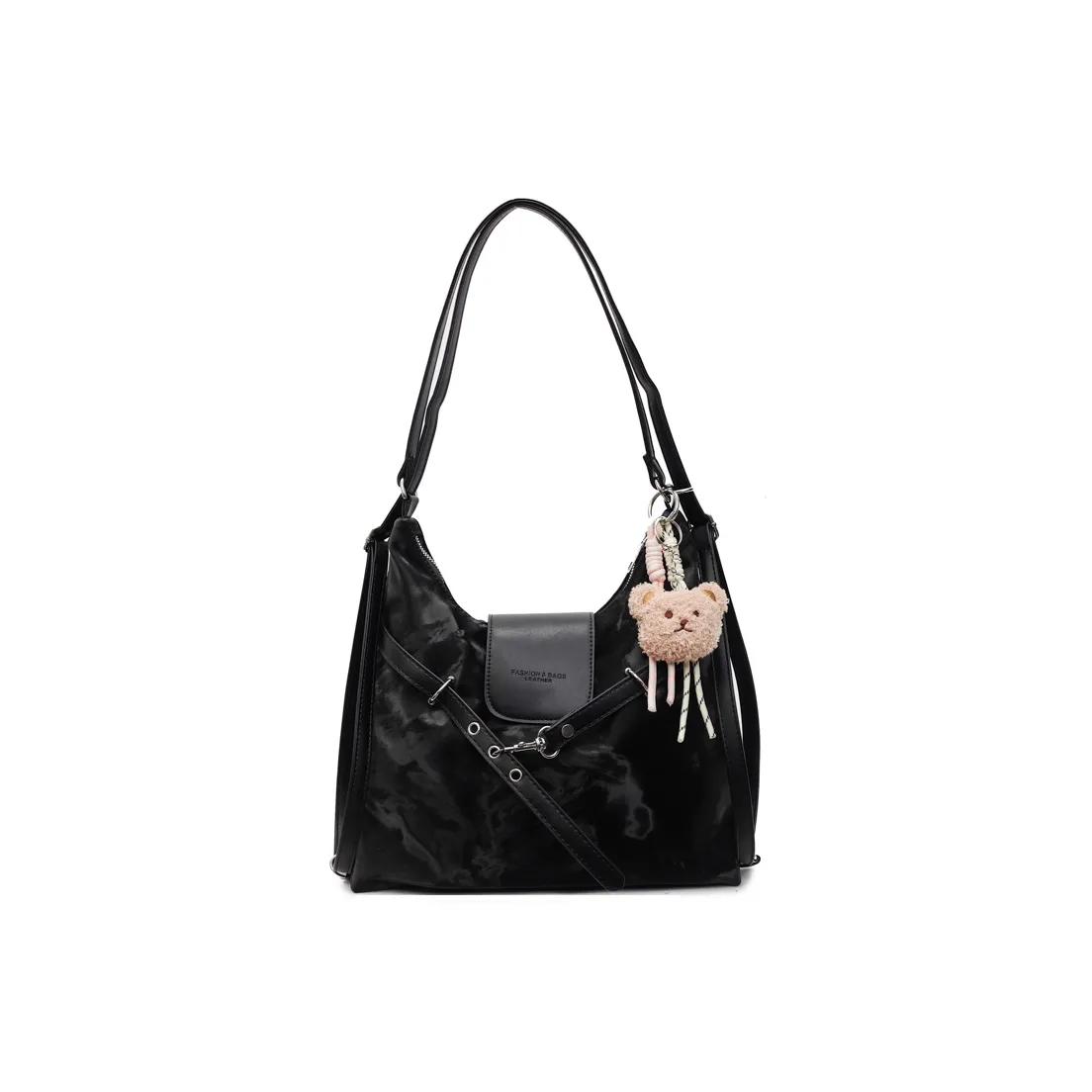 ORANGE BEAN ПУ (полиуретан) Сумка через плечо Женская Черный Экрю Серебряный Розовый Желтый