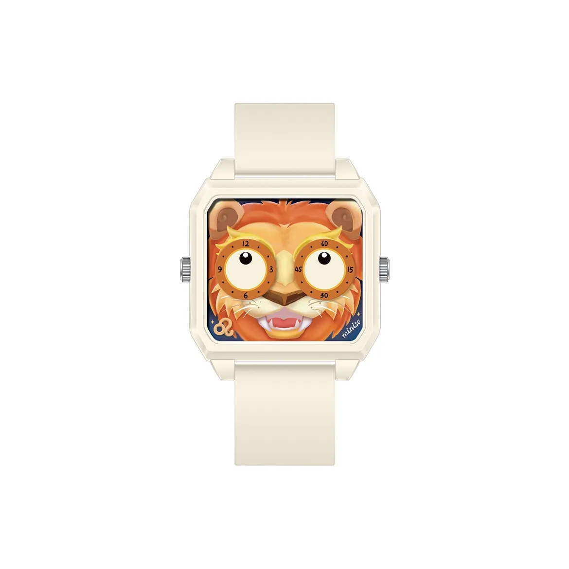 Miniso Twelve Constellations Кварцевый механизм Силиконовый ремешок Часы Унисекс Синий циферблат