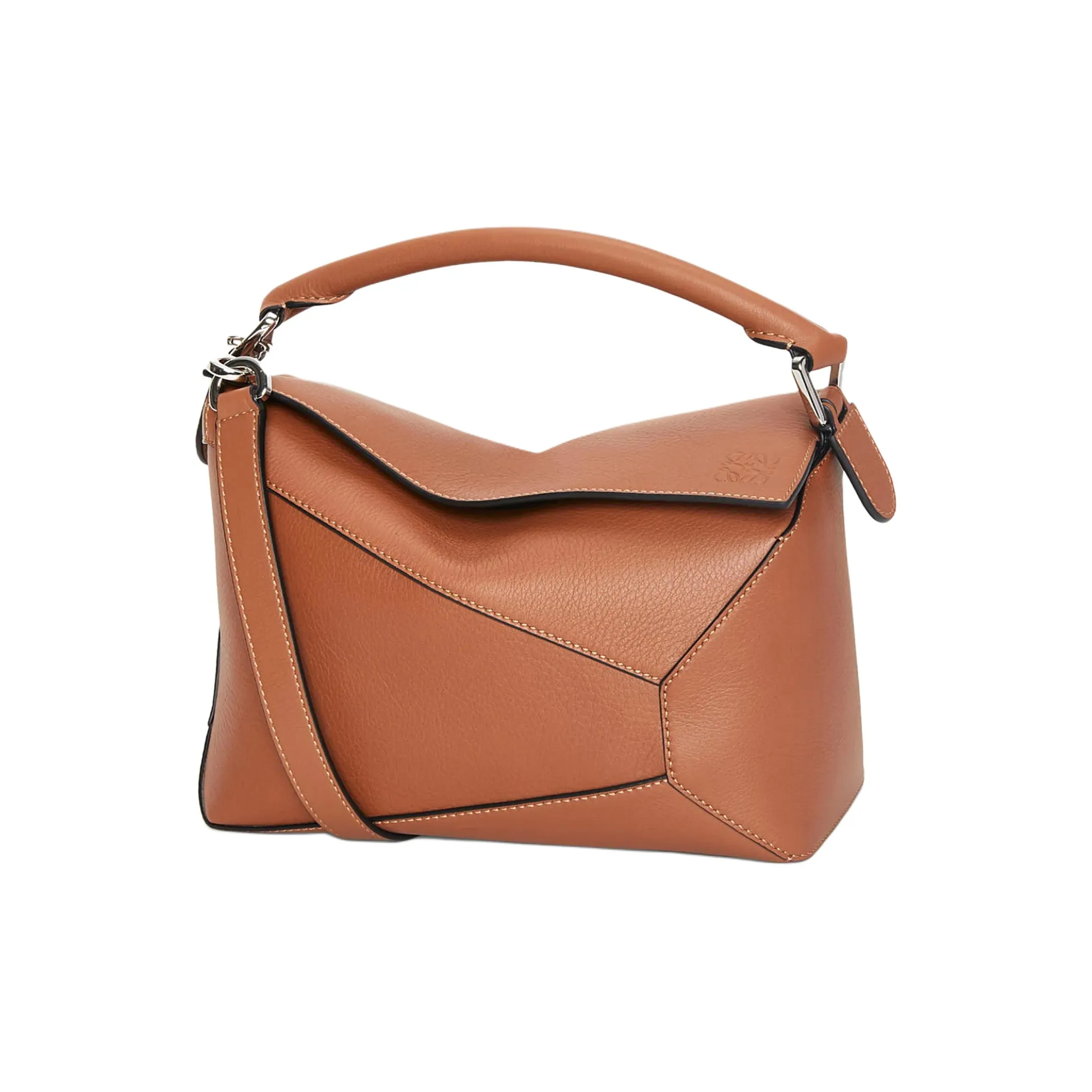 LOEWE Puzzle Cow Leather Handbag, Shoulder Bag, Crossbody Bag Trumpets Women's Tan