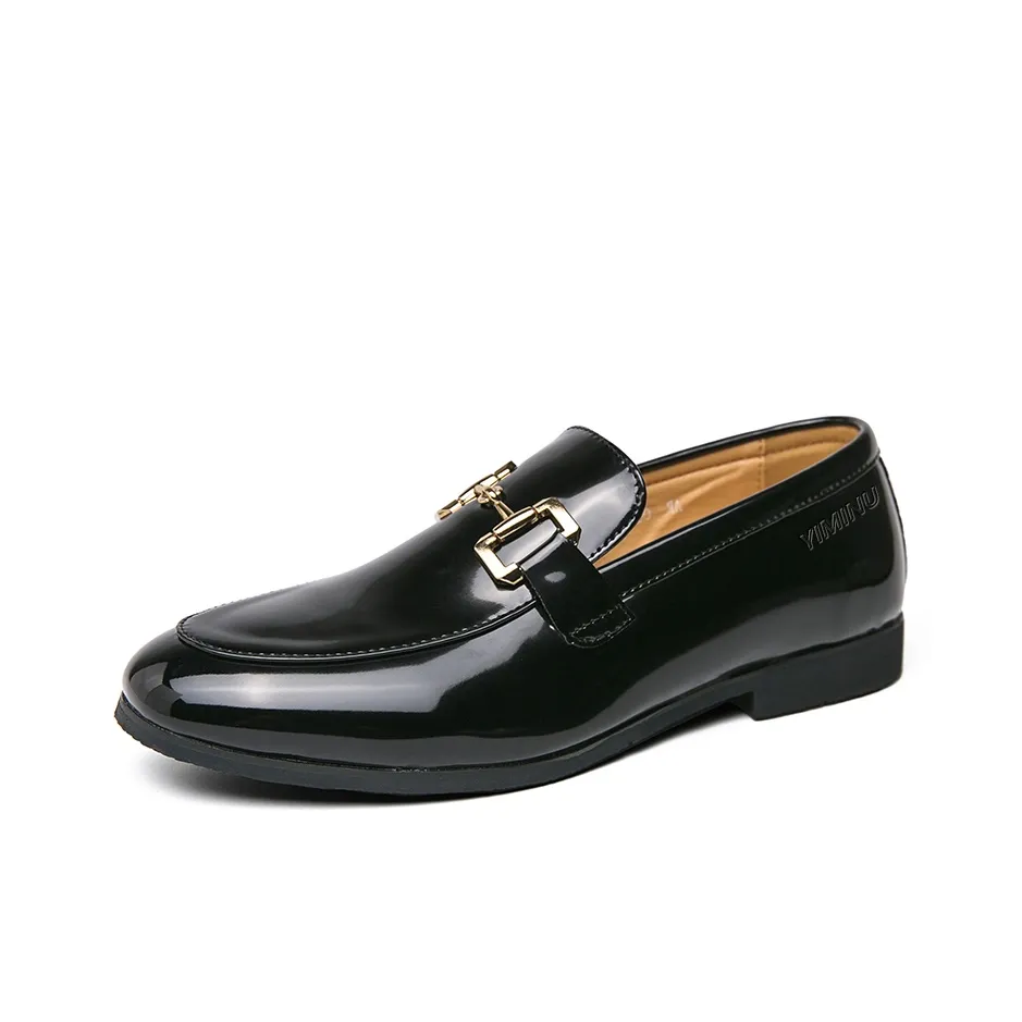 EMINU Повседневные кожаные туфли низкие, черные, мужские