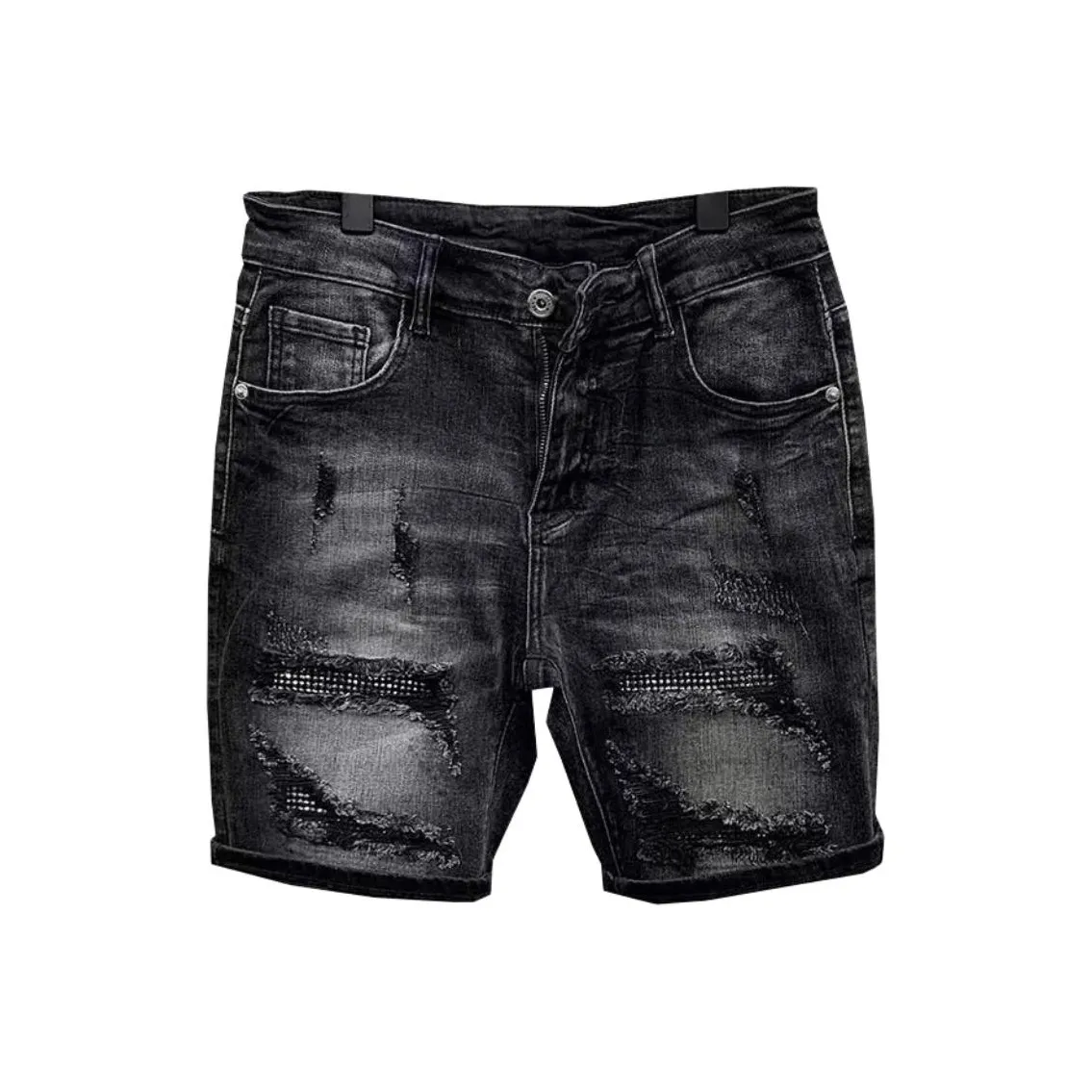 GEOGRE ALEX Мужские джинсовые шорты черного цвета