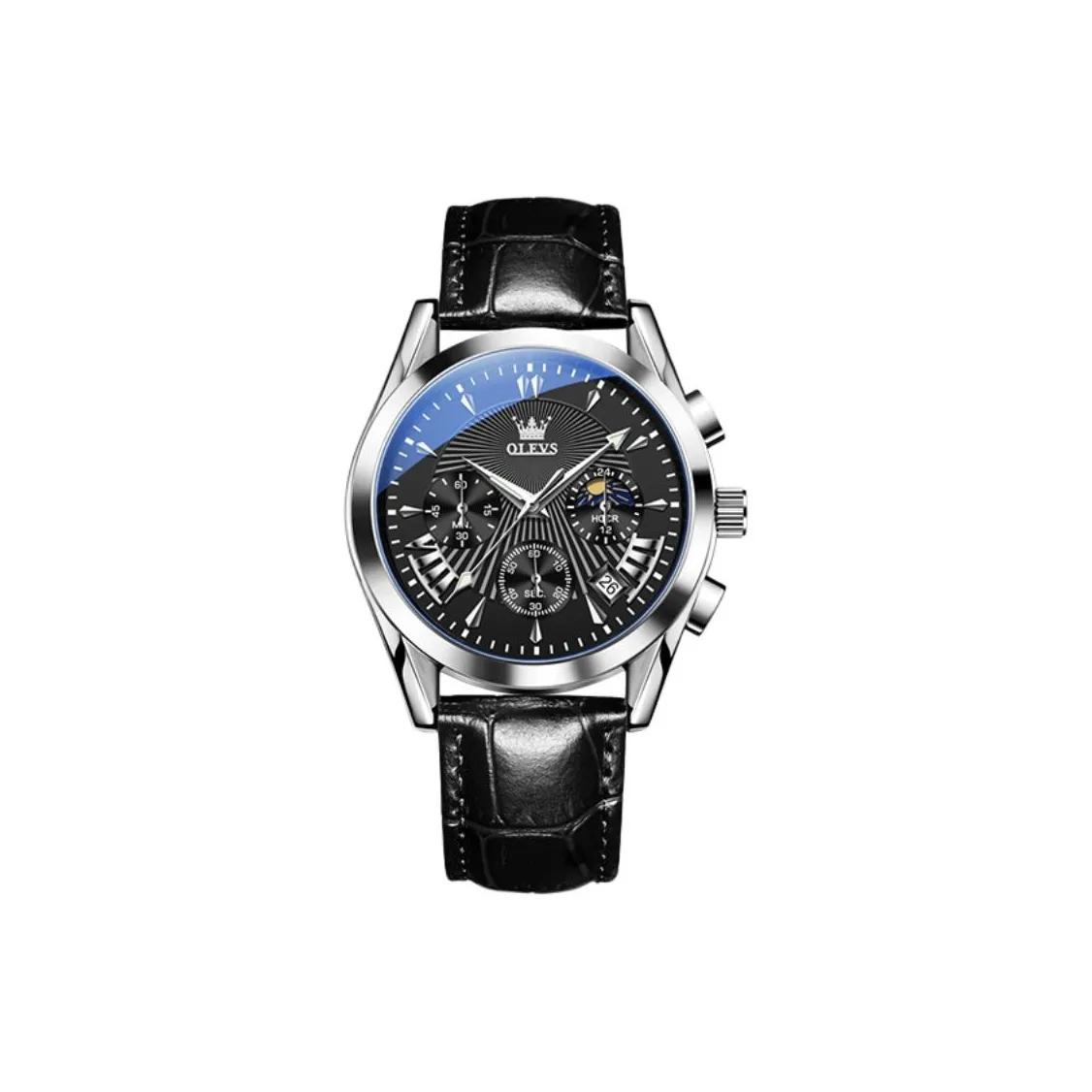 OLEVS Wisdom Series Кварцевый механизм Часы Мужские Черный циферблат