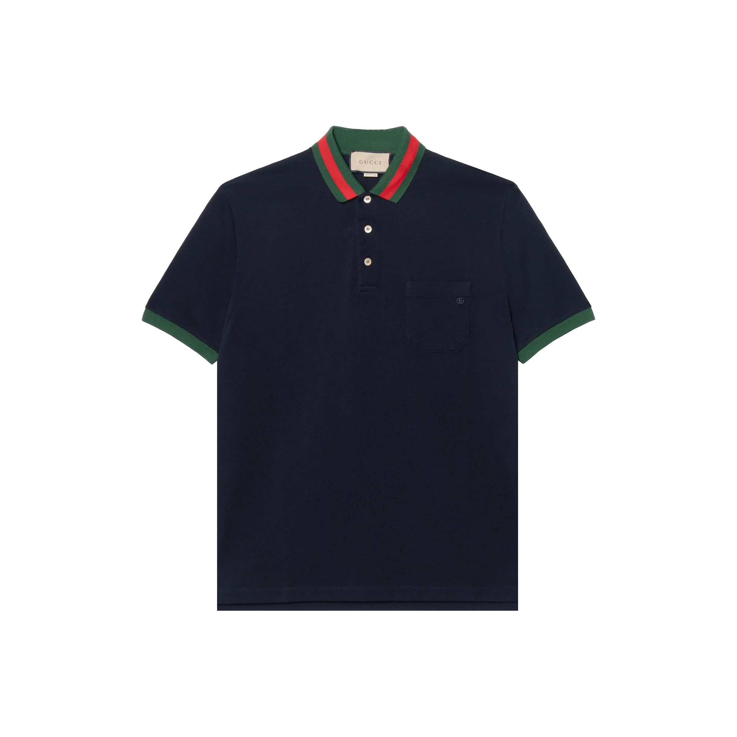 GUCCI Web Stripe collar Piqué Polo Shirt
