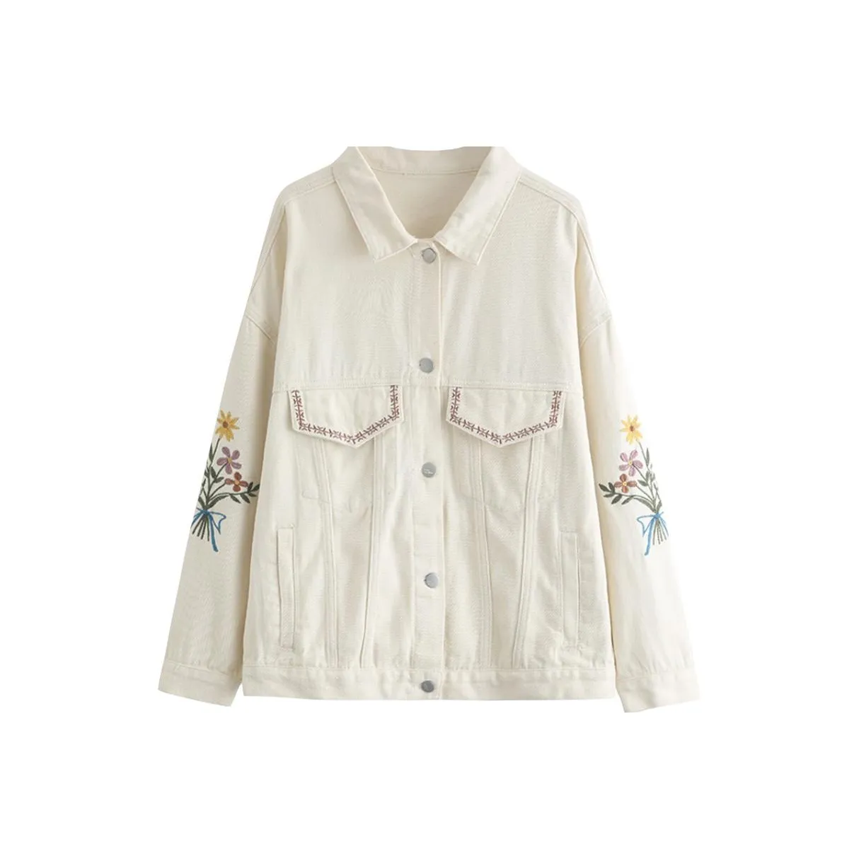 YICHEN Бежево-абрикосовый Женские джинсовые куртки