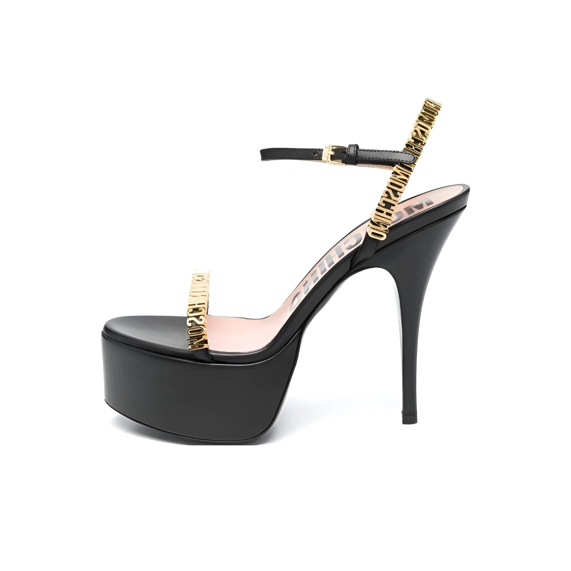 MOSCHINO Logo Plaque Platform Sandals Women's