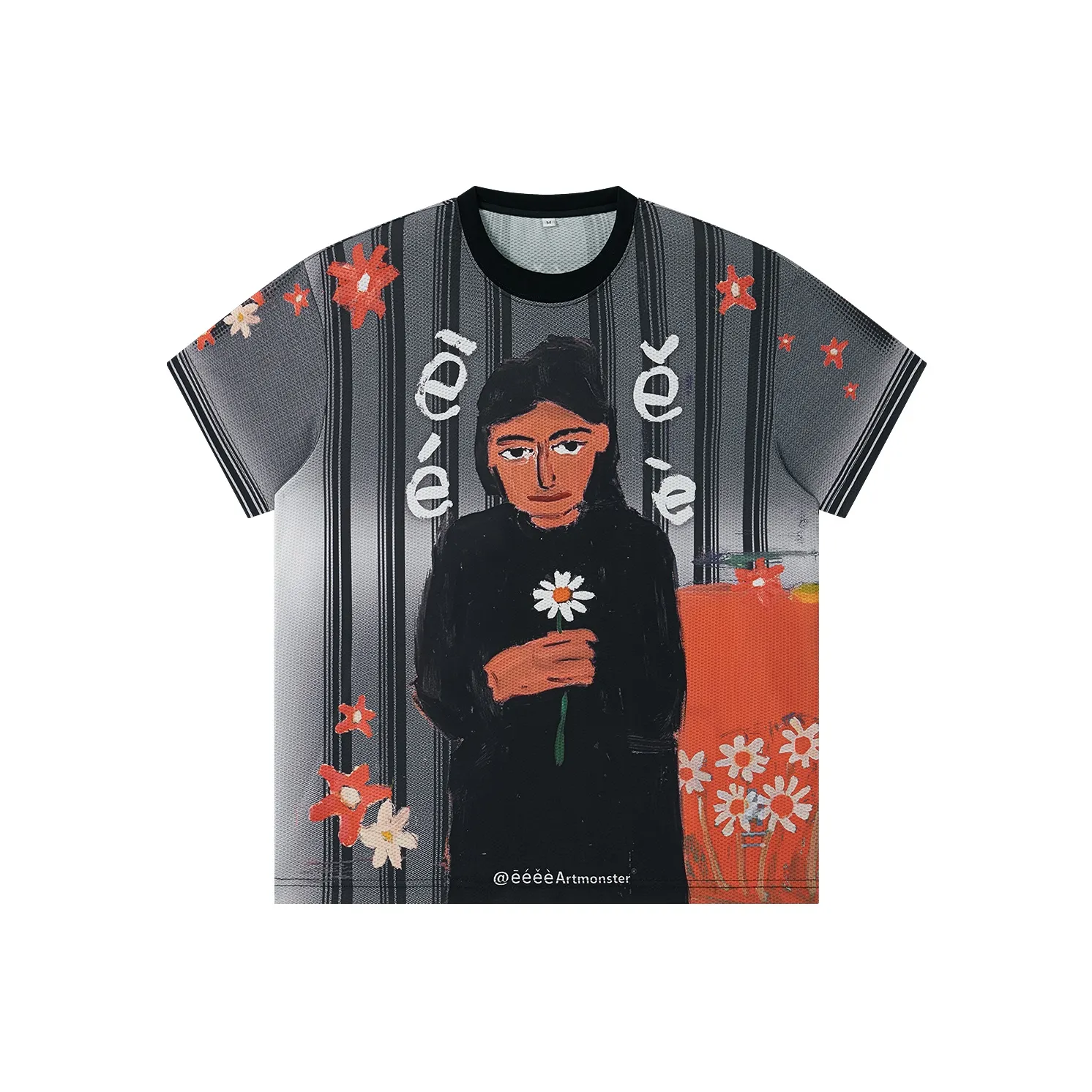 EeeeArtmonster Striped Jersey Короткий рукав T-рубашки Унисекс