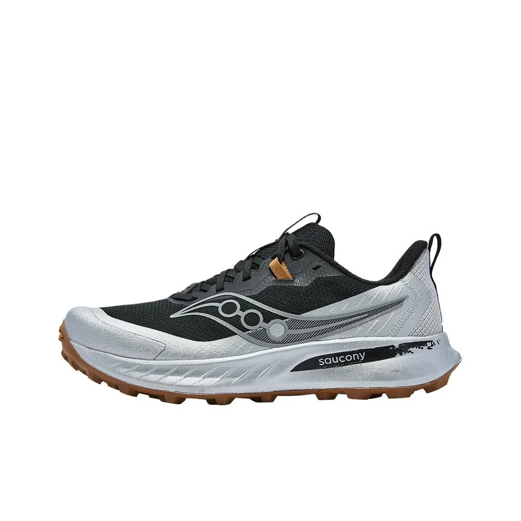 Saucony Peregrine Falcon 15 Устойчивые к истиранию Низкие Кроссовки для Бега Мужские Черные