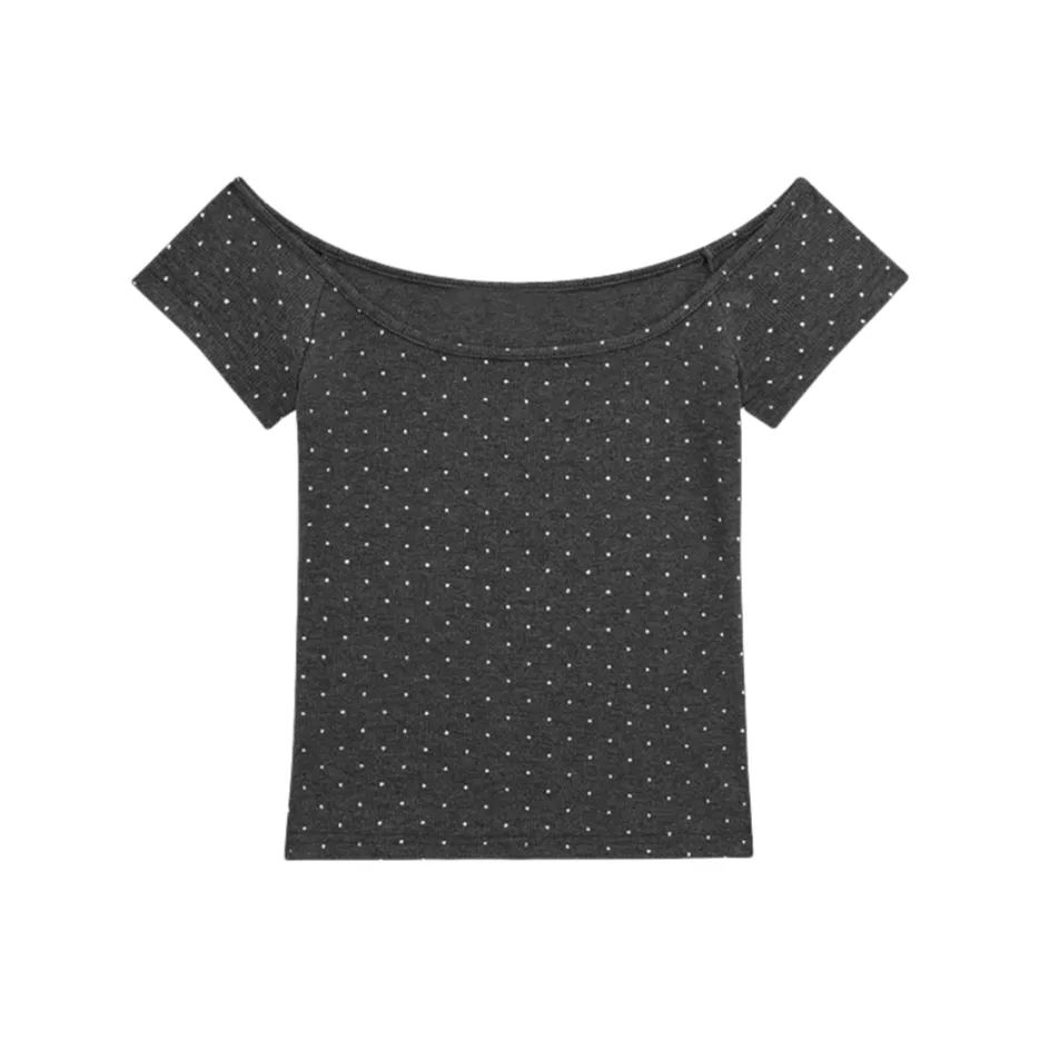 MIMOSA CHUR Женские Лето Горячая девушка Дизайн Винтаж Укороченный Off Плечо Топ Женские