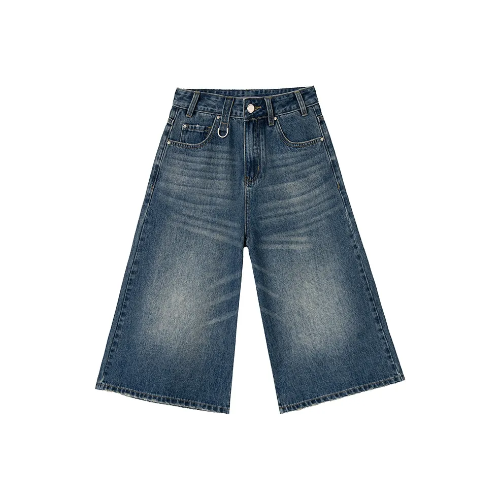 Розово-синие штаны капри женские джинсовые шорты