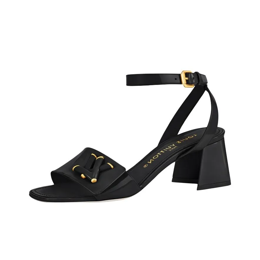 LOUIS VUITTON Shake One Strap Sandals 5.5cm Women's Black