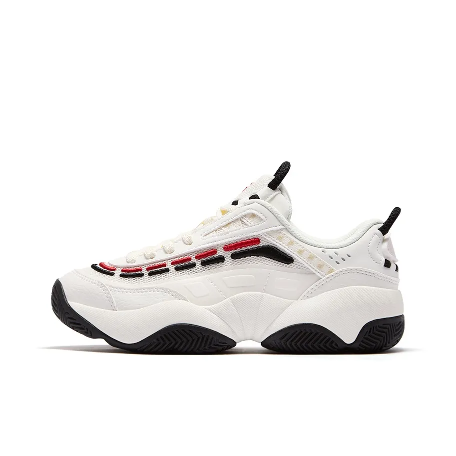 FILA FUSION FIRE Flame Shoes Покрытие Низкий Топ Винтажные Баскетбольные Кроссовки Женские Белый Черный