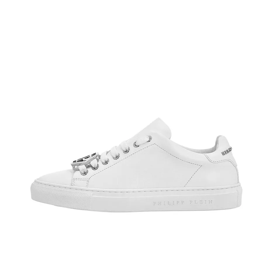 PHILIPP PLEIN Low Top Stylish Skateboarding Shoes Women's White
