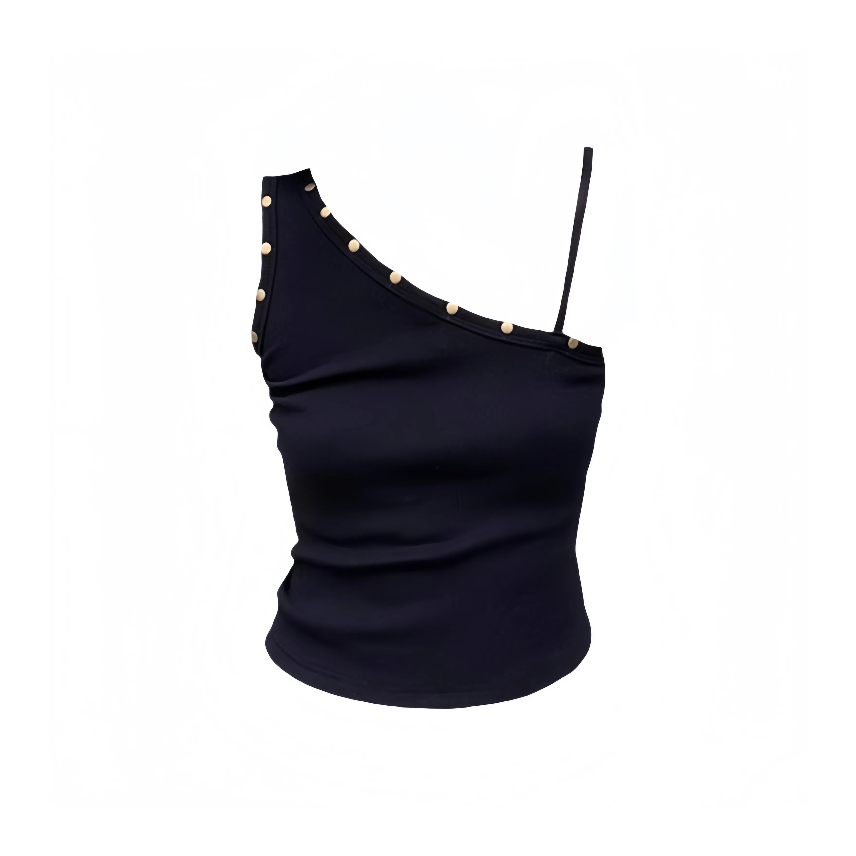 MIMOSA CHUR Лето Облегающий крой UNIQUE Одно плечо Майка Для Женщин Женские