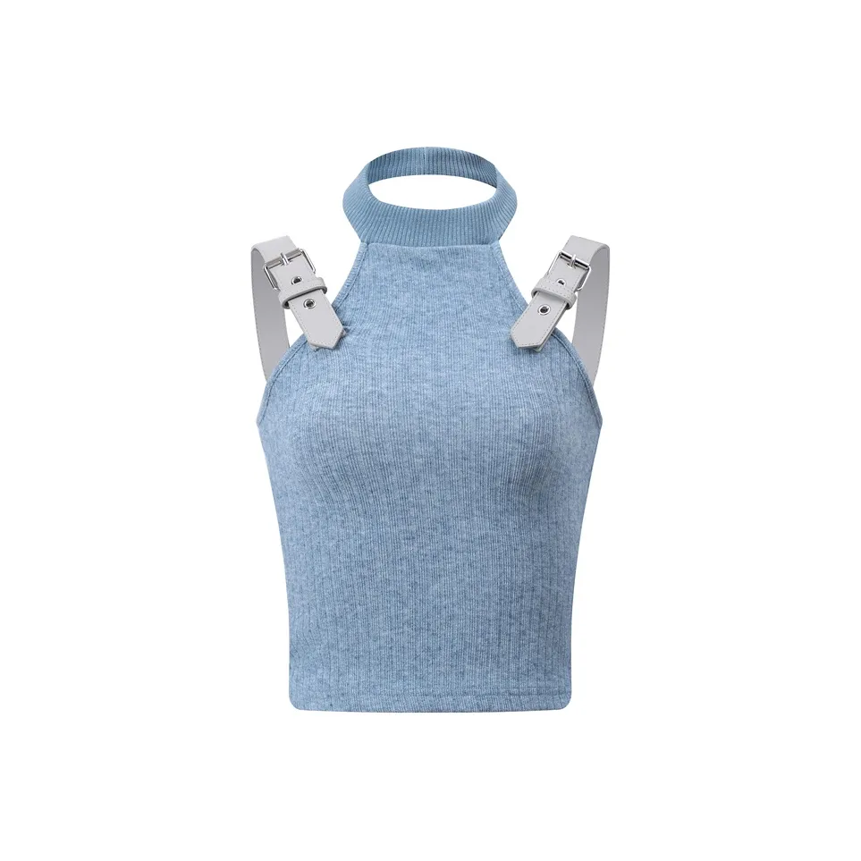 MIMOSA CHUR Рабочая одежда Дизайн Утягивающий Без рукавов Базовый слой Облегающий крой Укороченный Женские