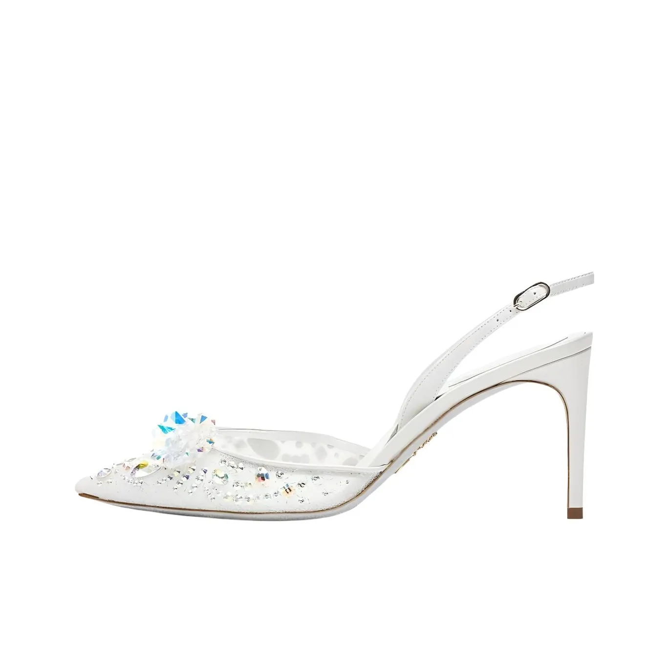 RENE CAOVILLA Cinderella Slim Heel High Heels 8cm Women's White