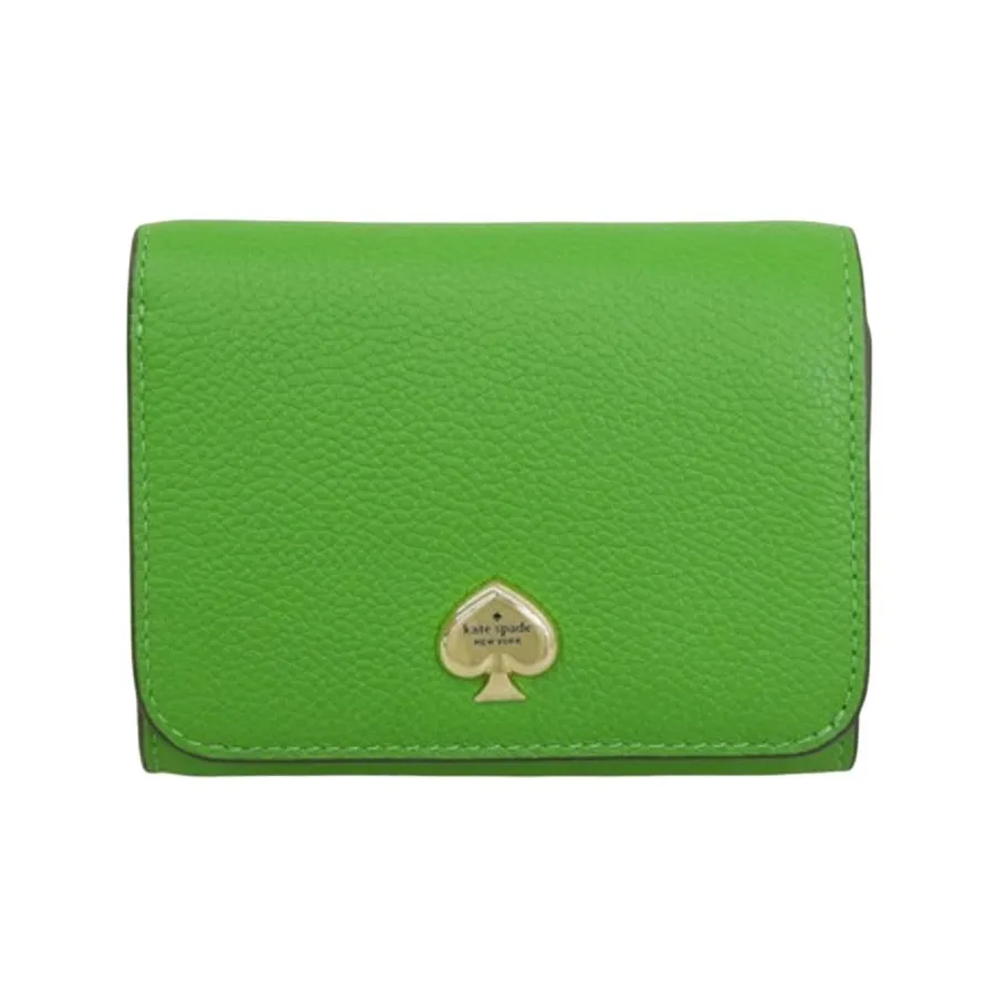 Kate Spade Leather Wallet Trumpets Women's Green