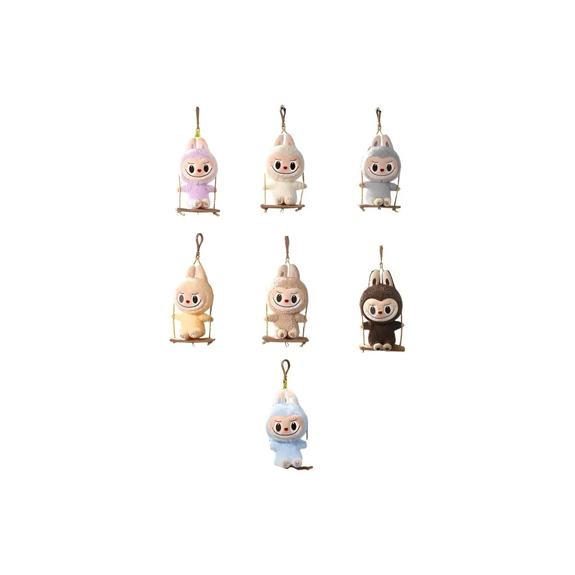 POP MART THE MONSTERS LABUBU Timber Workshop, Виниловая Плюшевая Подвеска "Лабубу На Качелях", Слепая Коробка, Одиночная Коробка/полный Набор