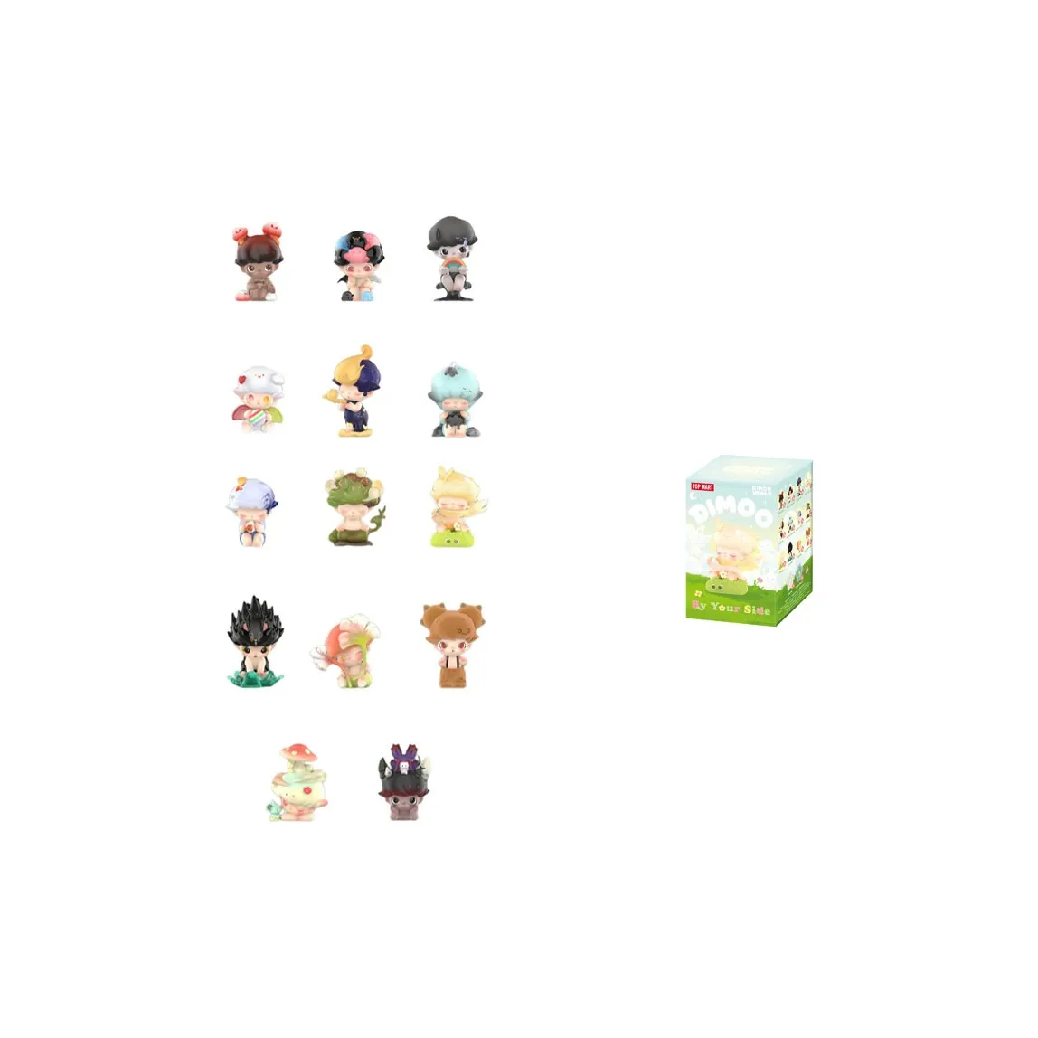 POP MART Dimoo Коллекция Фигурки By Your Side Слепые Коробки Один Mystery Коробка Целая Коробка 12 шт