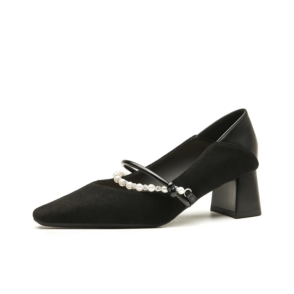 GOSO Грубый каблук Туфли Мэри Джейн Женские Черные