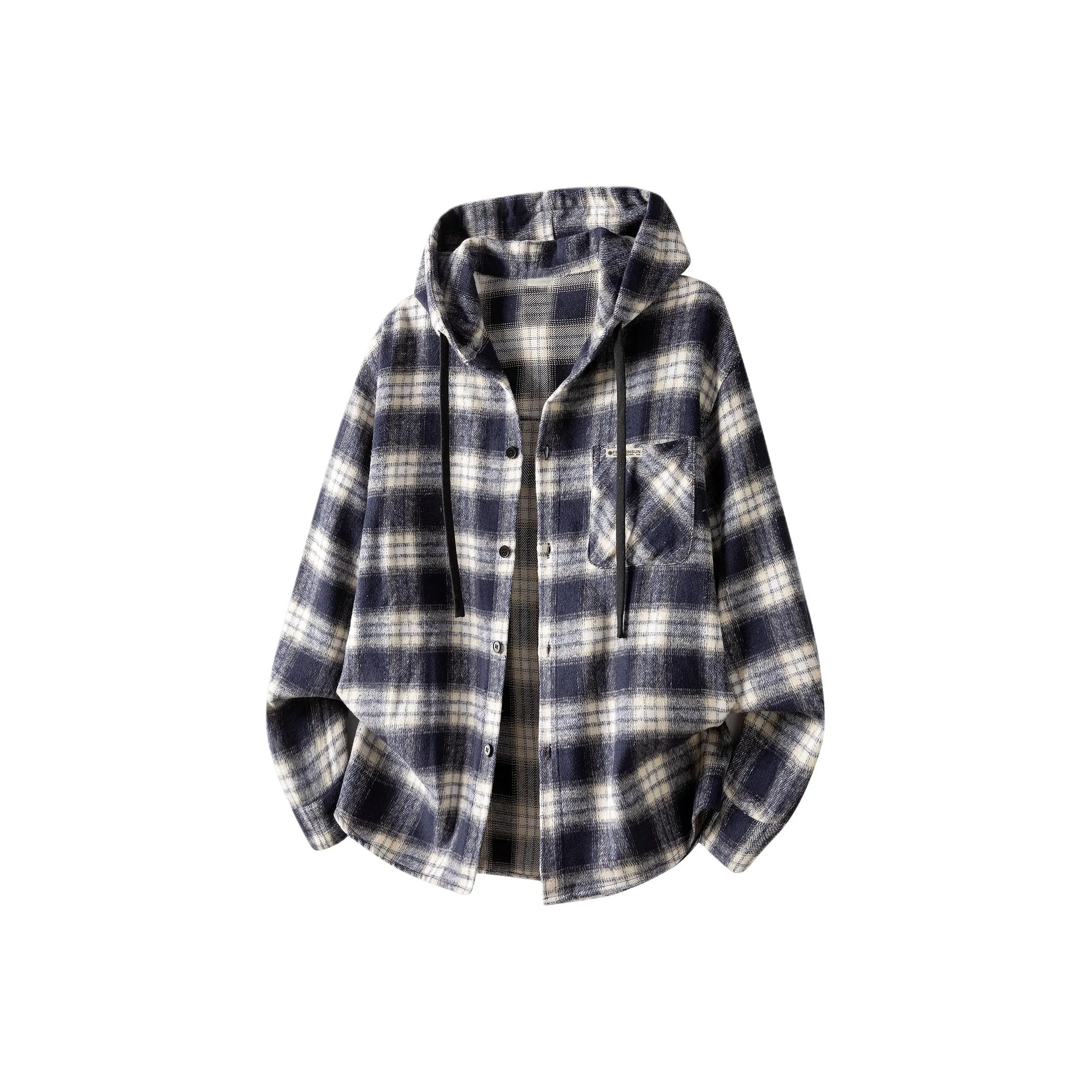 FREO3N Черная рубашка в клетку унисекс