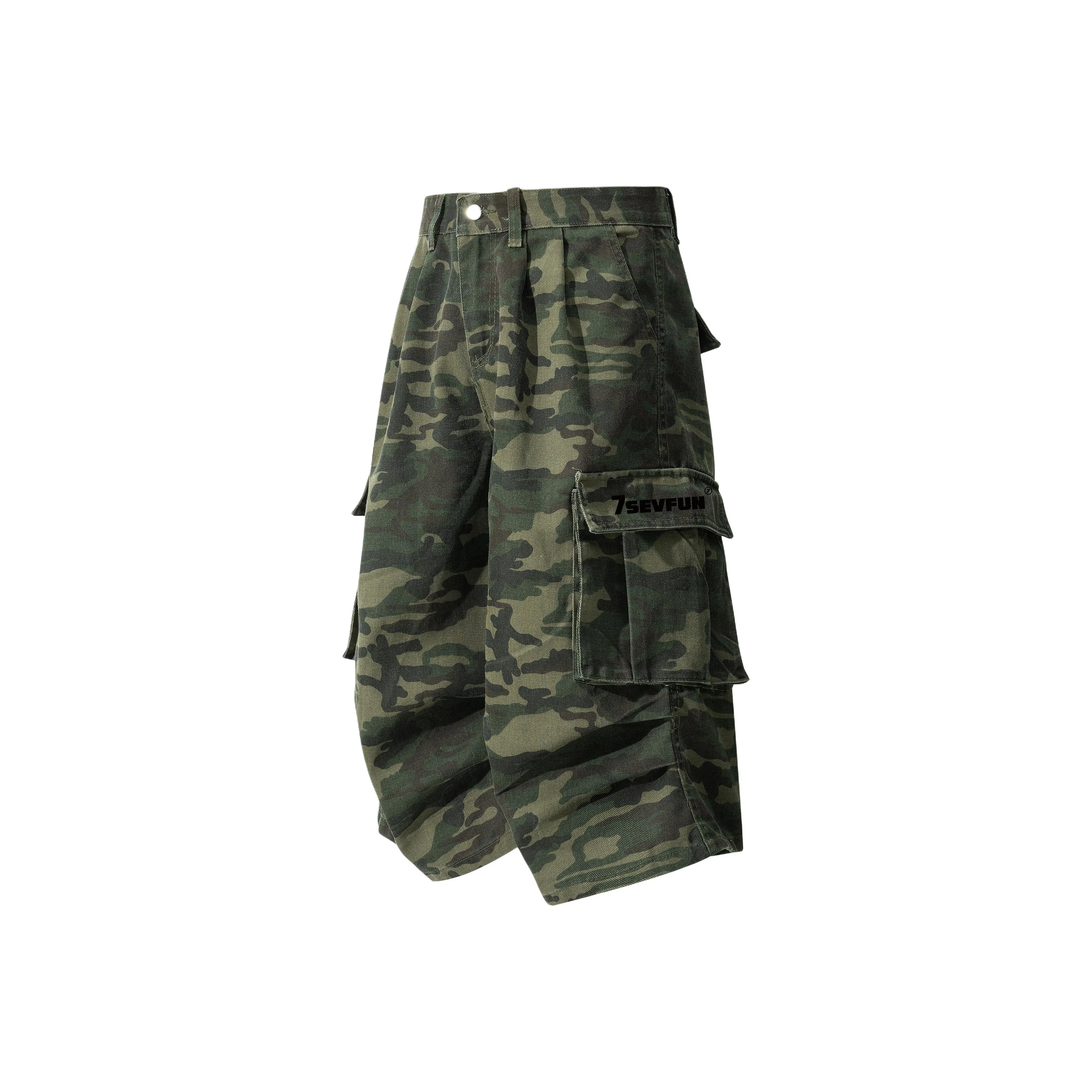 7 SEVFUN Камуфляж Унисекс Джинсовые шорты