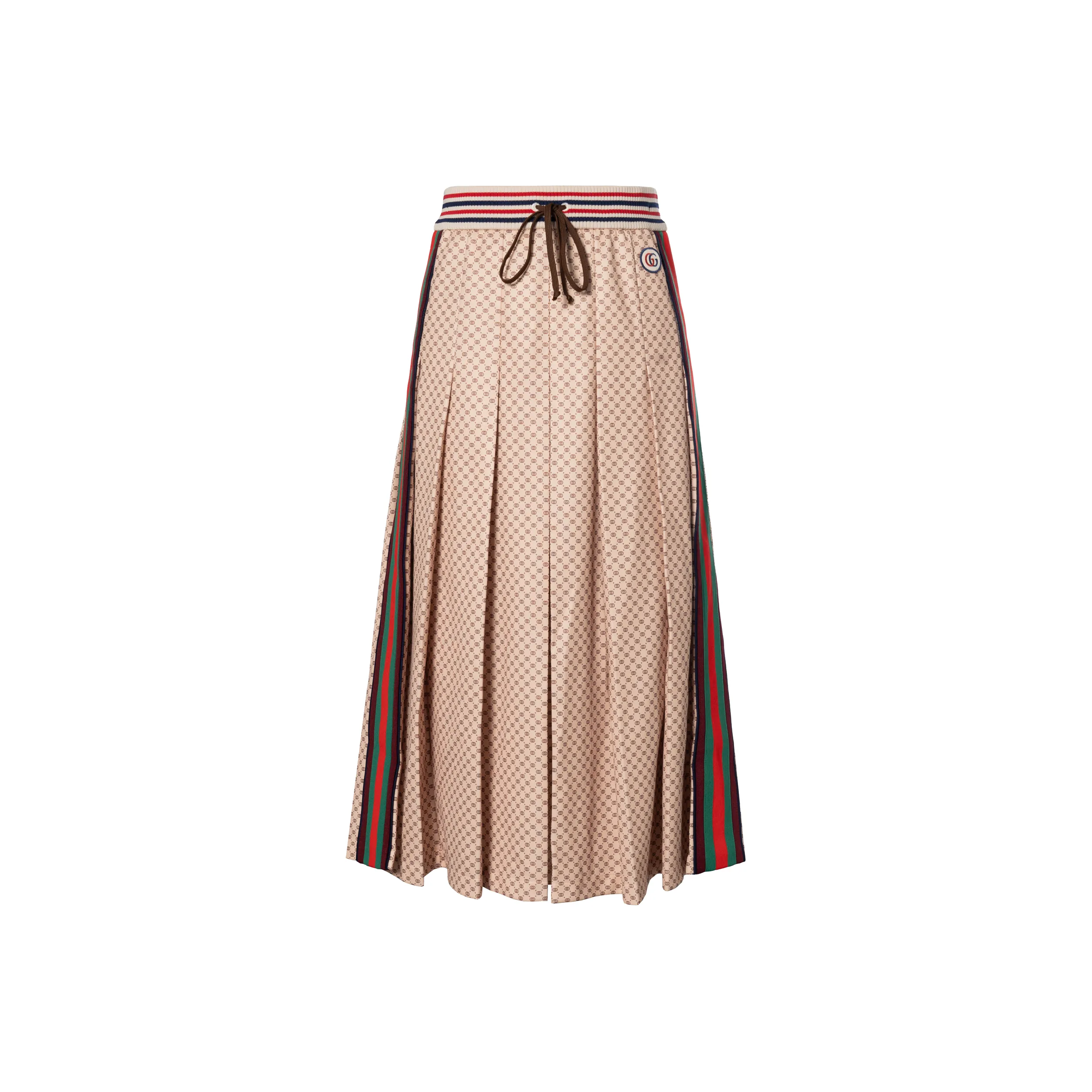 GUCCI Web Stripe Gg Logo Print Skirt
