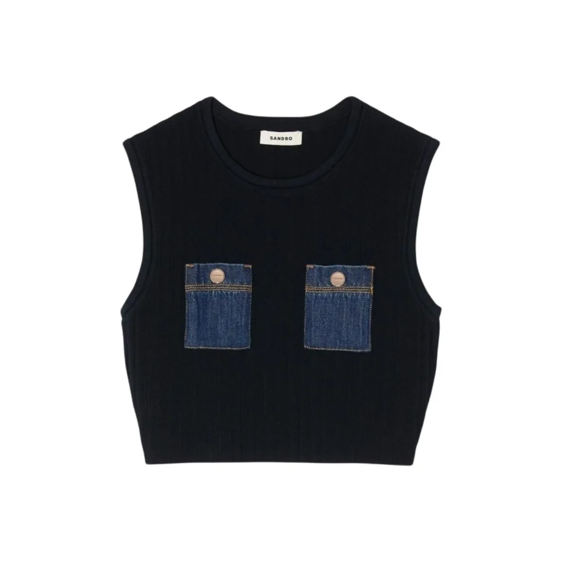 SANDRO Темно-синие Женские Майки