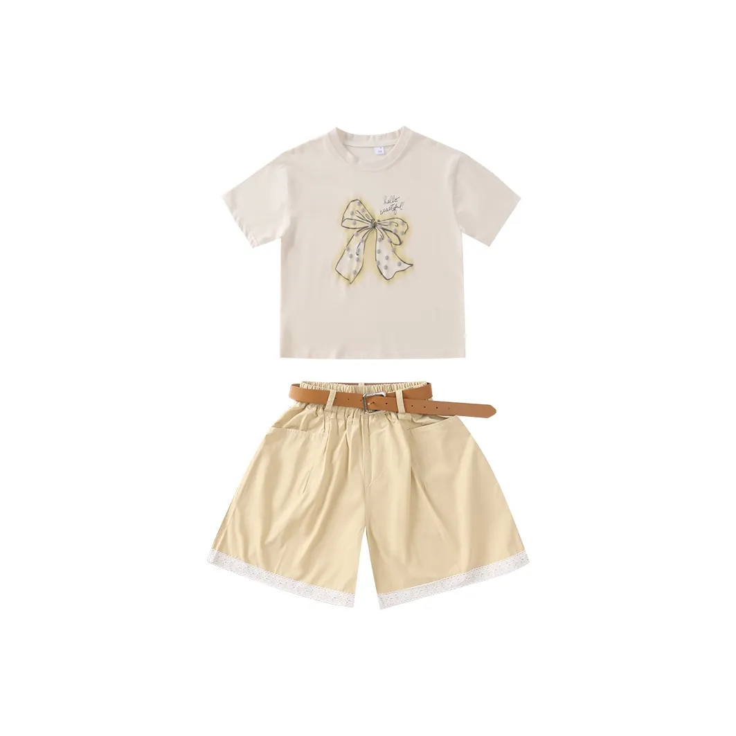 La Cergo Бант Кружево Украшения Шорты Повседневная Спортивная Одежда для Детей