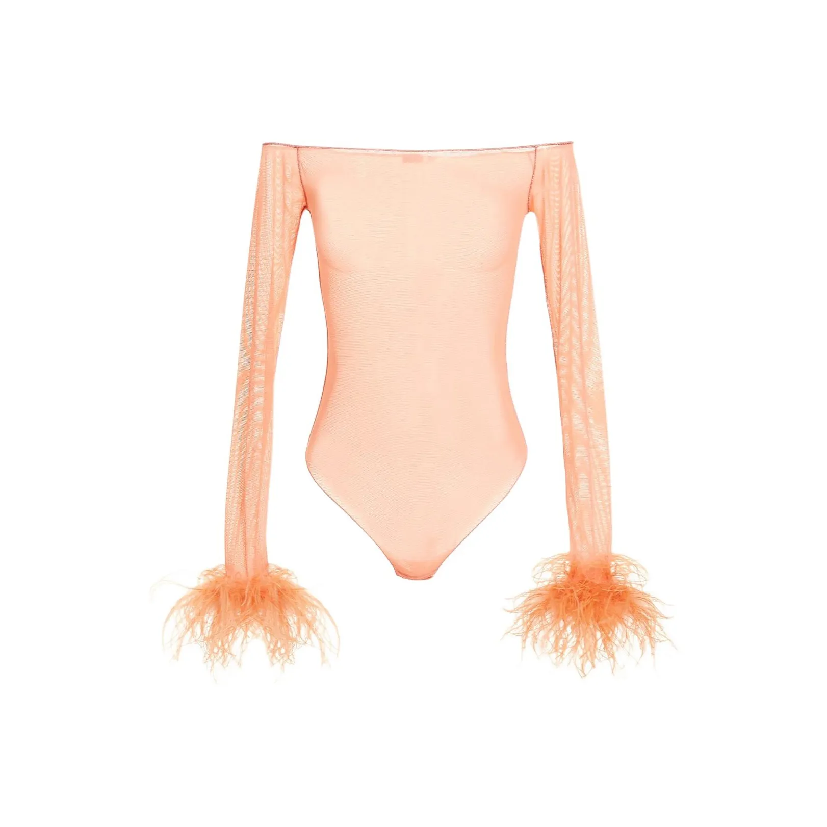 Oséree Off Shoulder Sheer Bodysuit