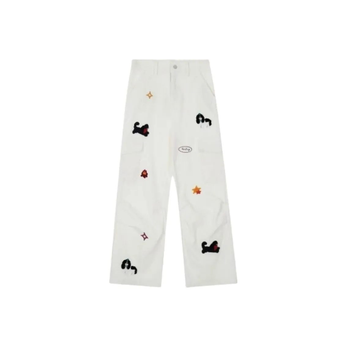 DANCANG Американский свободный крой широкие брюки прямой крой повседневные брюки карго женские