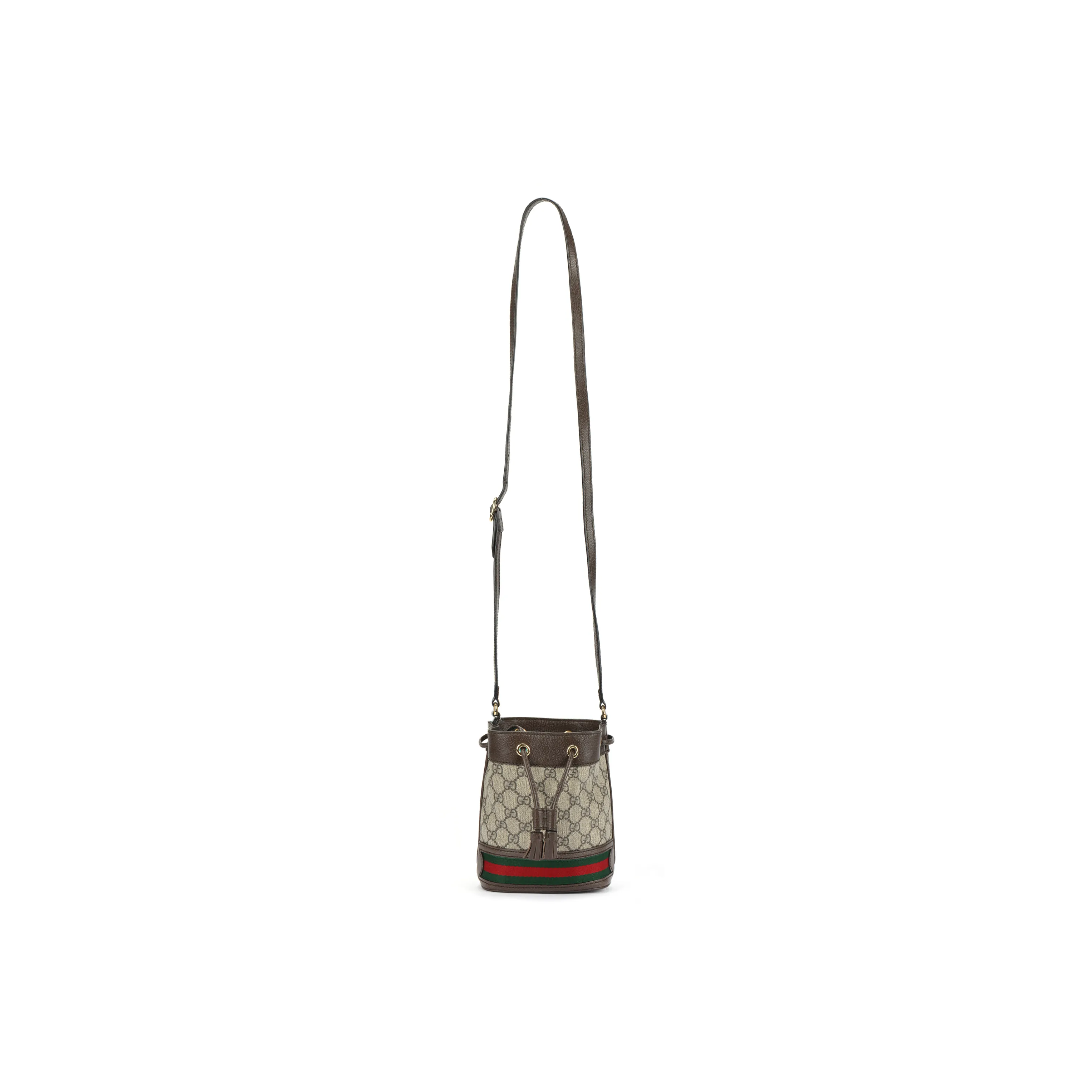 GUCCI Ophidia Canvas With Leather Bucket Bags Crossbody Bag, Shoulder Bag Women's Ebony