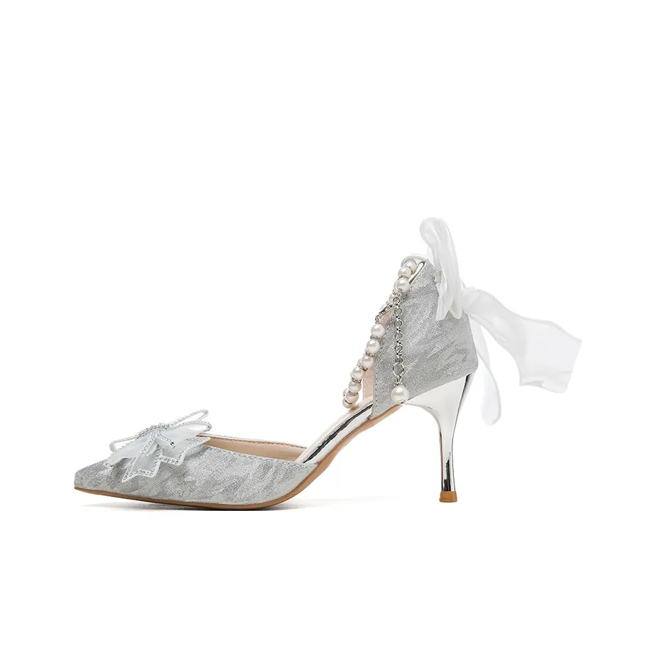 JEANSWEST Узкий каблук Высокие каблуки 6 см Женские Серебряный