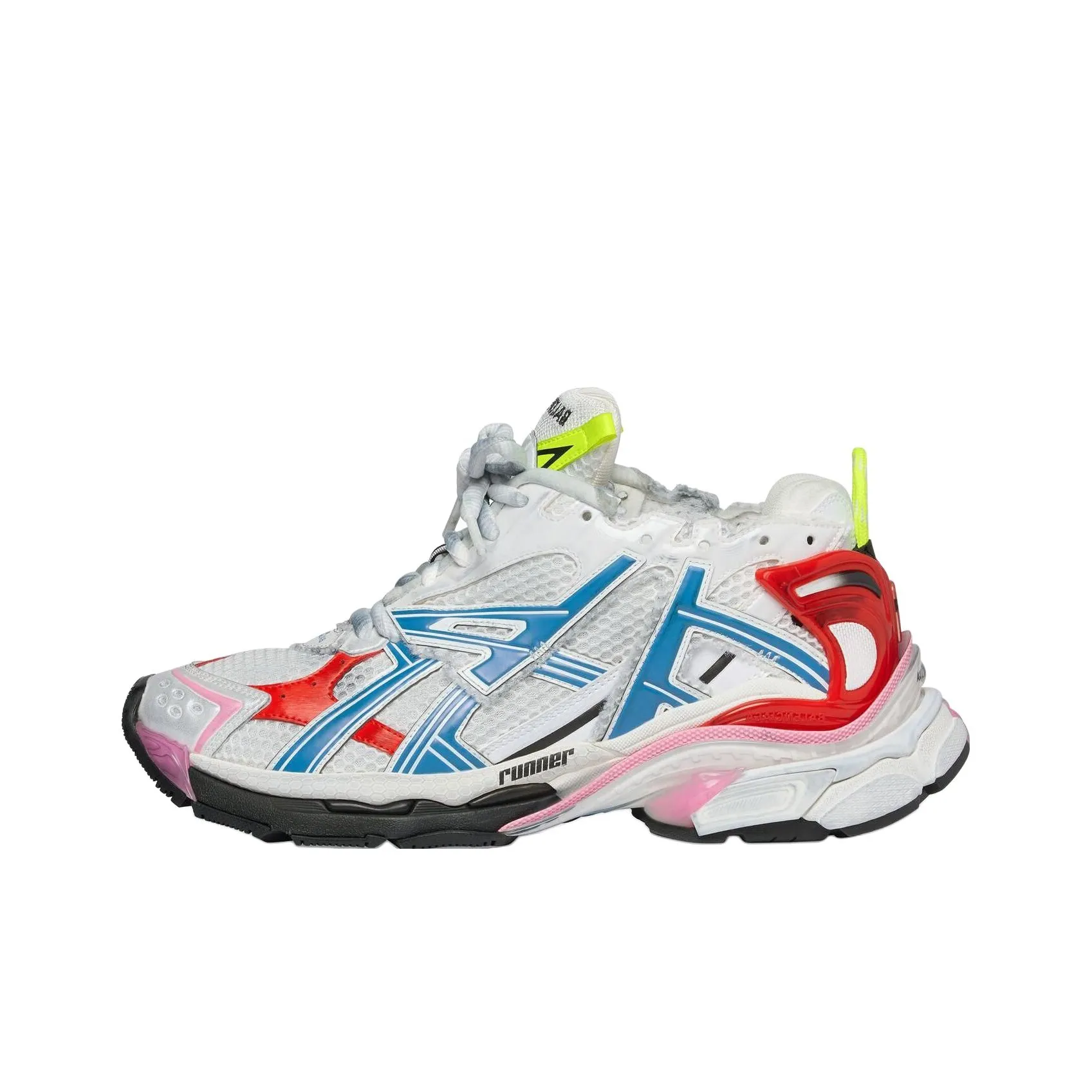 Balenciaga Runner Sneakers 'White Blue Red Mesh And Nylon'