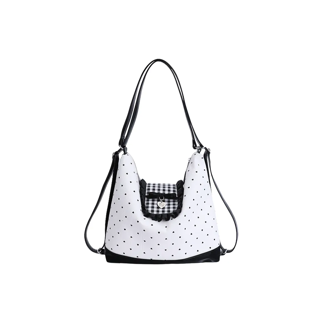 NATTY ПУ (полиуретан) Рюкзак Женские Черный Белый Гороховый Узор