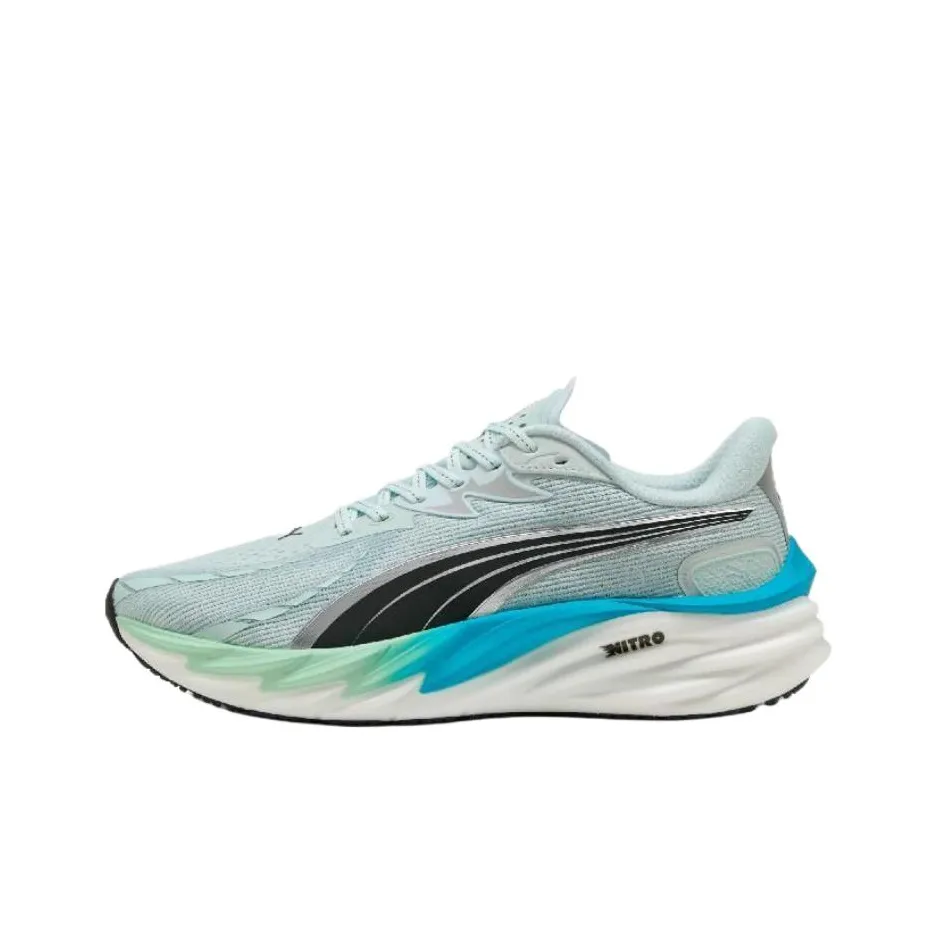 PUMA Velocity NITRO 4 Устойчивые к истиранию низкие беговые кроссовки для мужчин серый черный синий