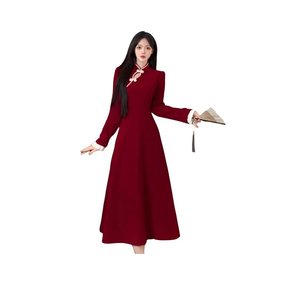 ZCDECO Длинное платье с длинными рукавами женское