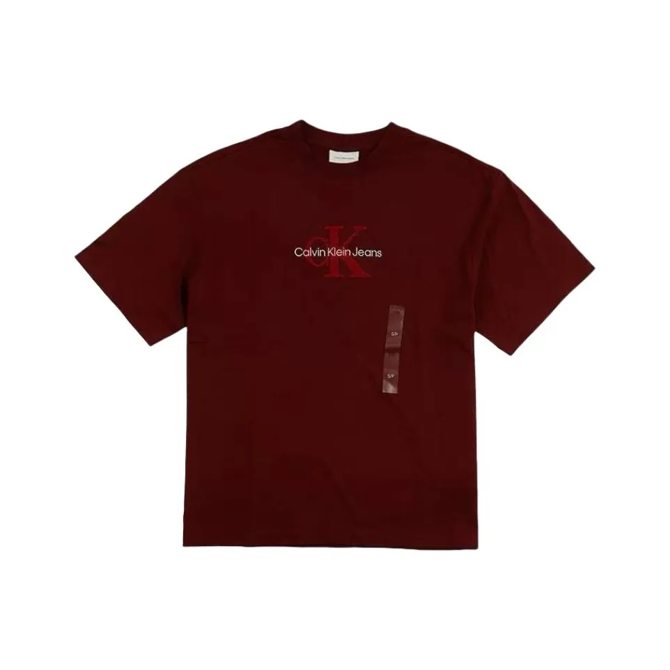 Calvin Klein Мужские T-рубашки бордового цвета