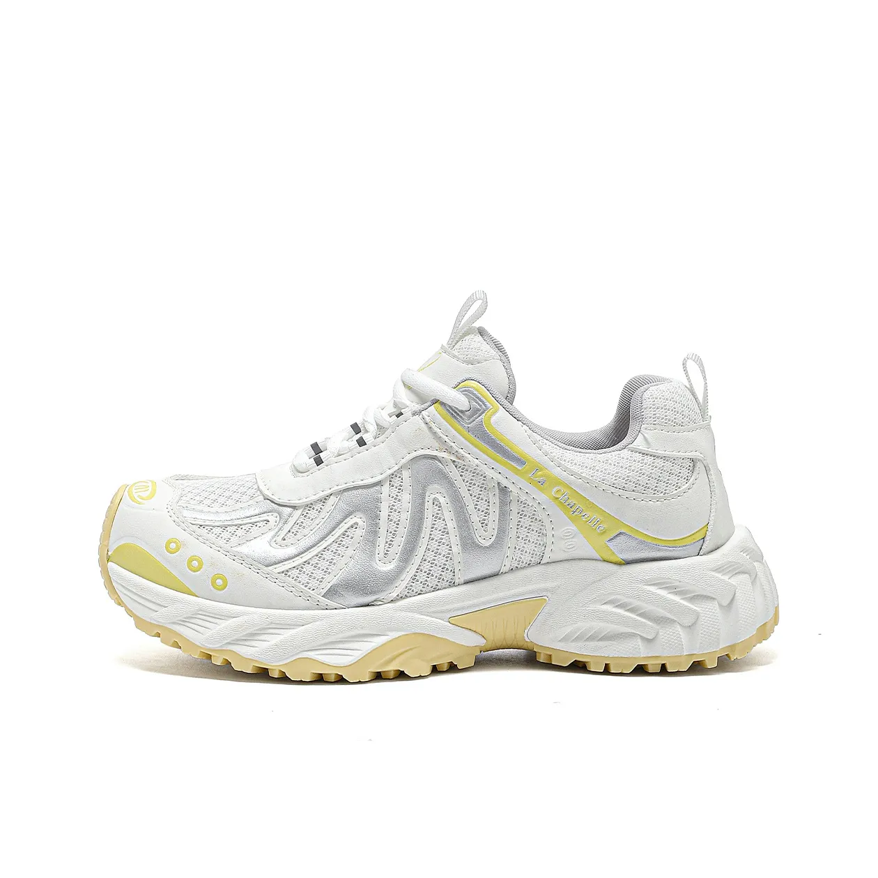 La Chapelle массивные кроссовки Low Top Желтые Rice с Серебряными нитями Женские