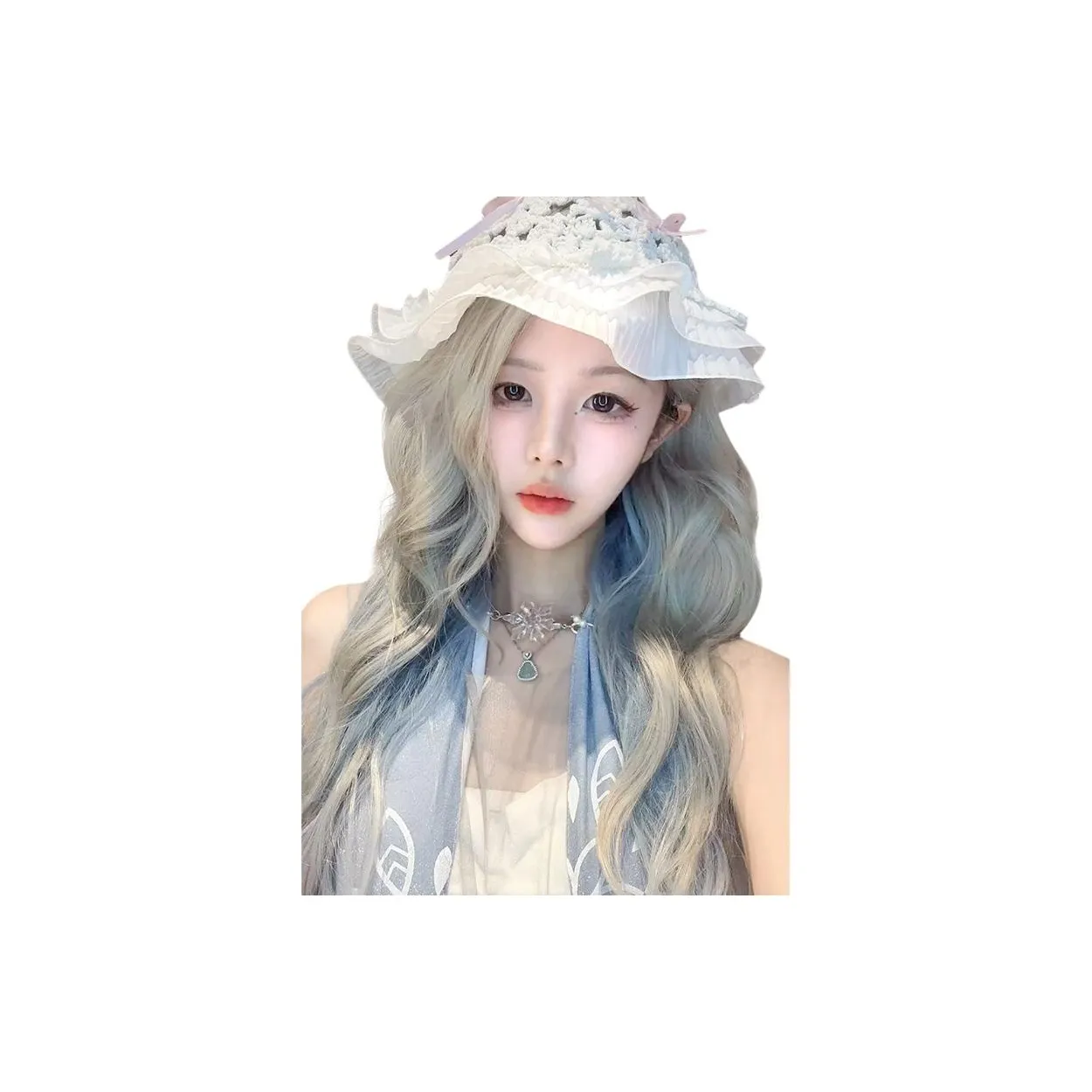 YOSEE Сыр с морской солью Forehead Lace Шерстяной завиток Перука для Женщин Full Голова Набор