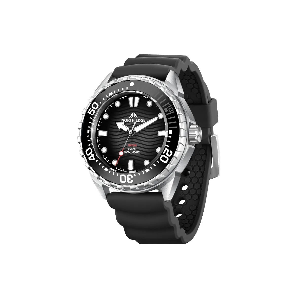 NORTH EDGE Солнечный кварцевый механизм часы унисекс черный циферблат