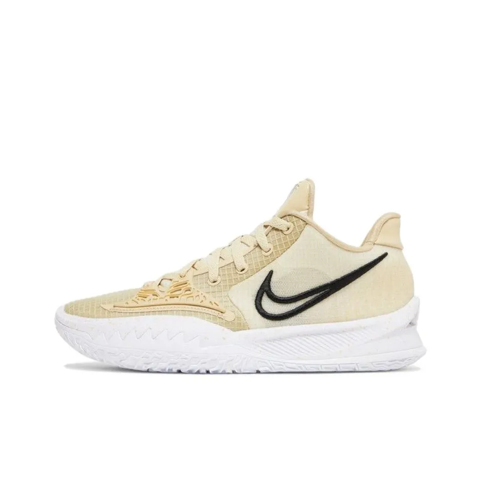 Nike Kyrie Low 4 Устойчивые к истиранию Низкие Баскетбольные кроссовки Мужские Желто-белые