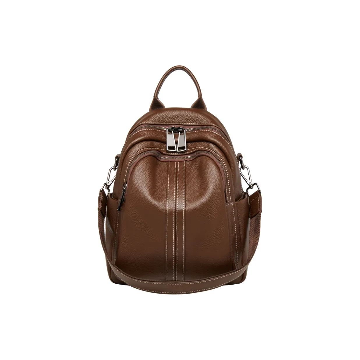 ZOOLER Рюкзак из крупнозернистой текстуры коровьей кожи женский кофейный