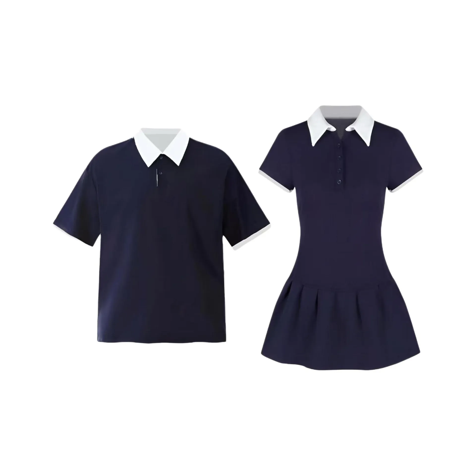 QYPRF Одежда для пары Женское платье + Мужская короткая рубашка с рукавами, женские парные комплекты