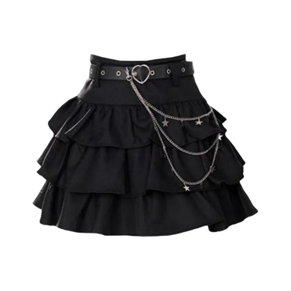 RTNH Черный ремень, цепочка, женские повседневные короткие юбки