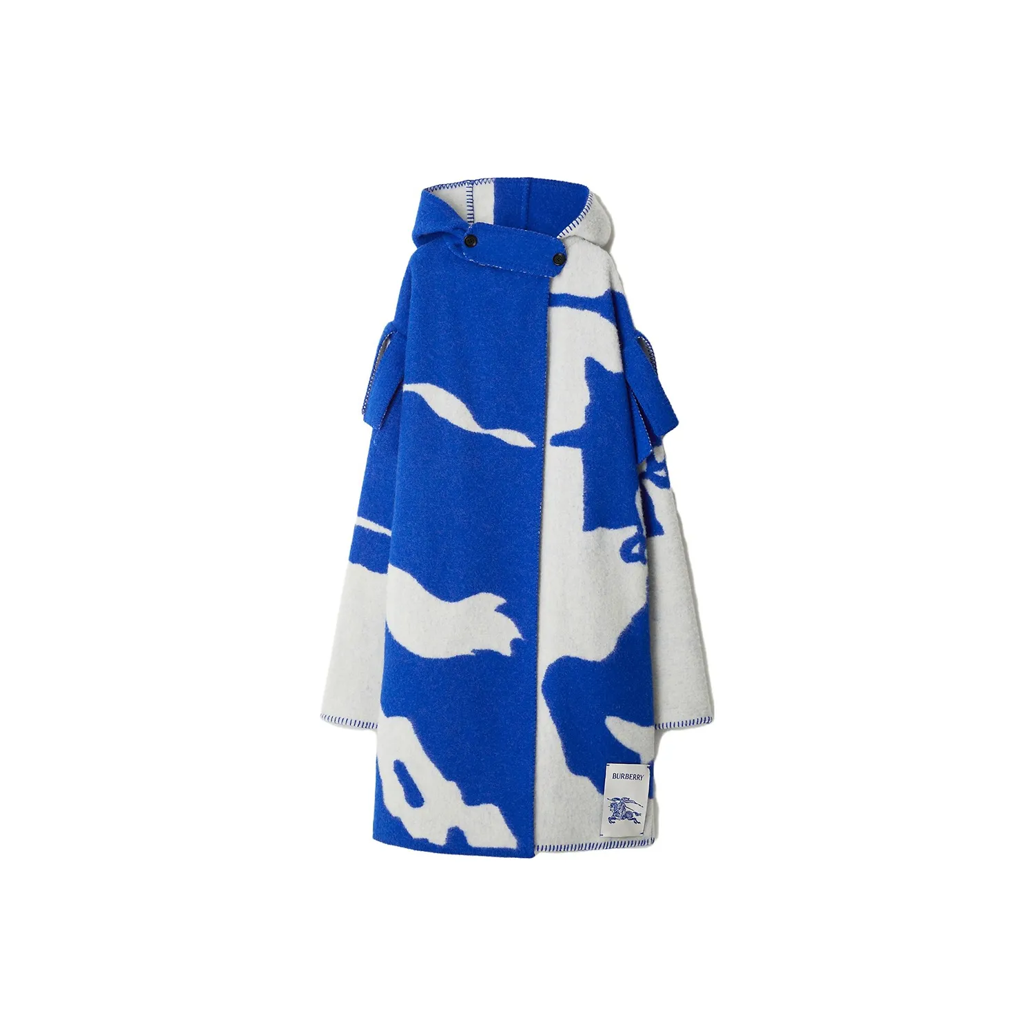 Burberry Ekd Jacquard Hooded Blanket Cape