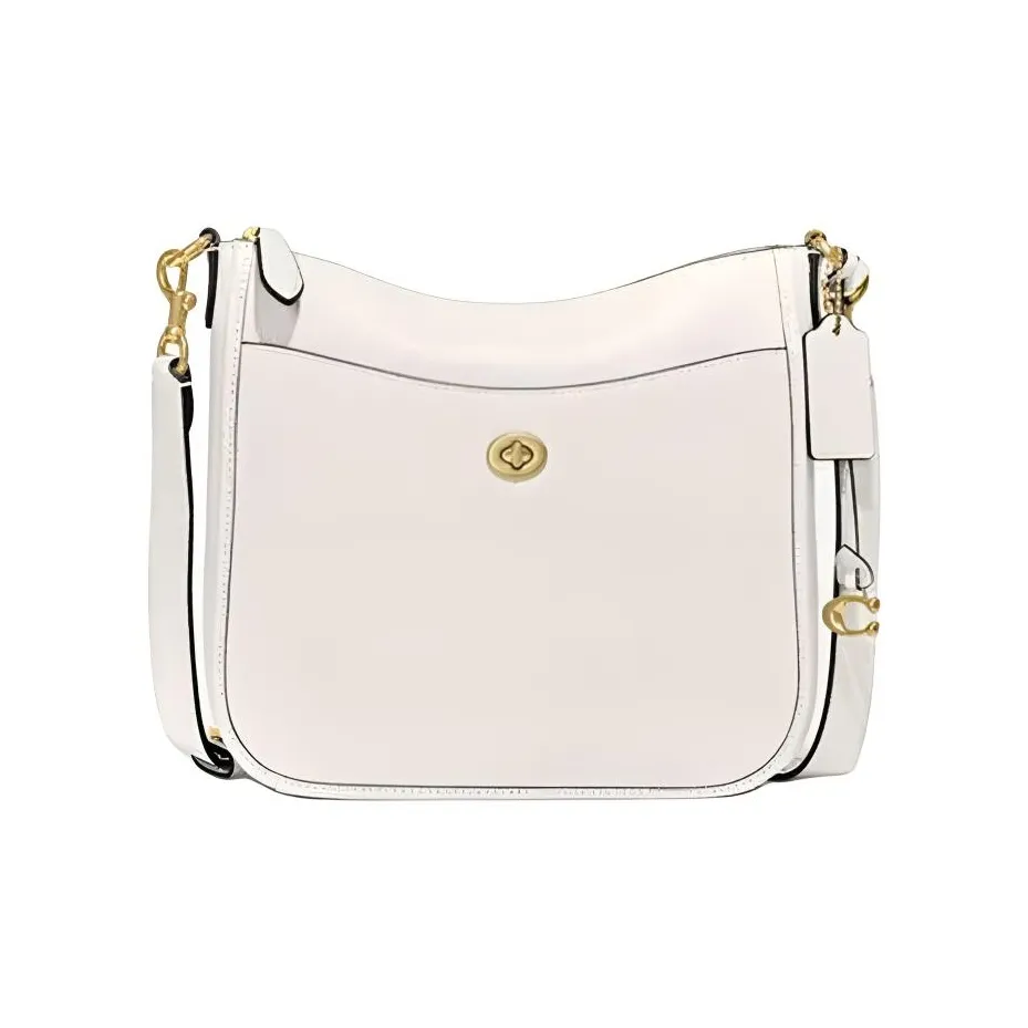 COACH Pebbled Leather Crossbody Bag, Shoulder Bag Tubas Women's White
