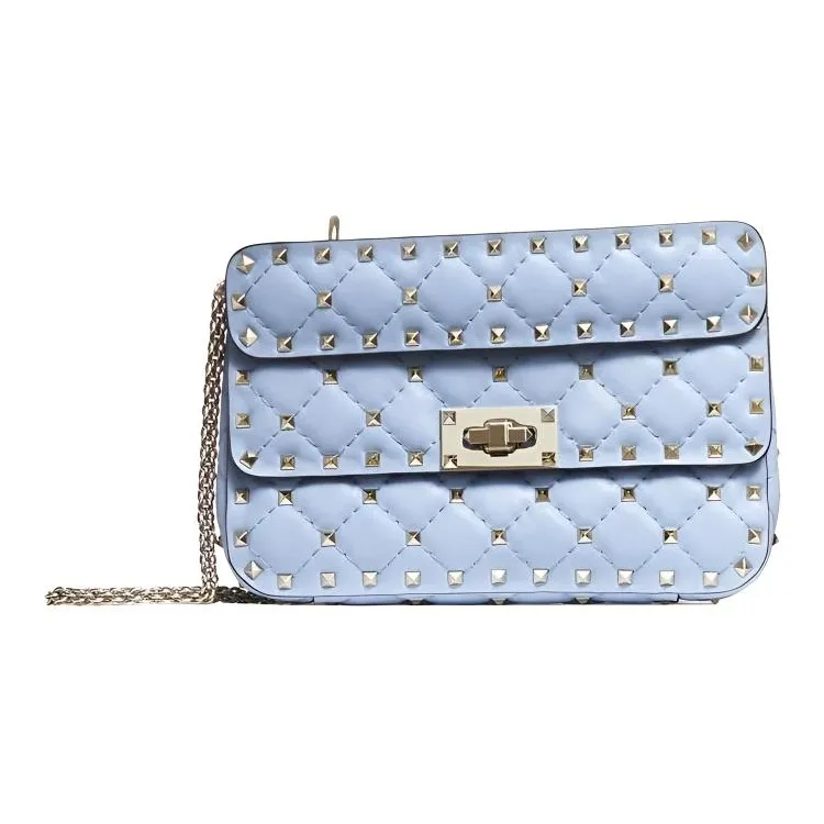 Valentino GARAVANI Lambskin Portable Crossbody Bag, Shoulder Bag Women's Blue