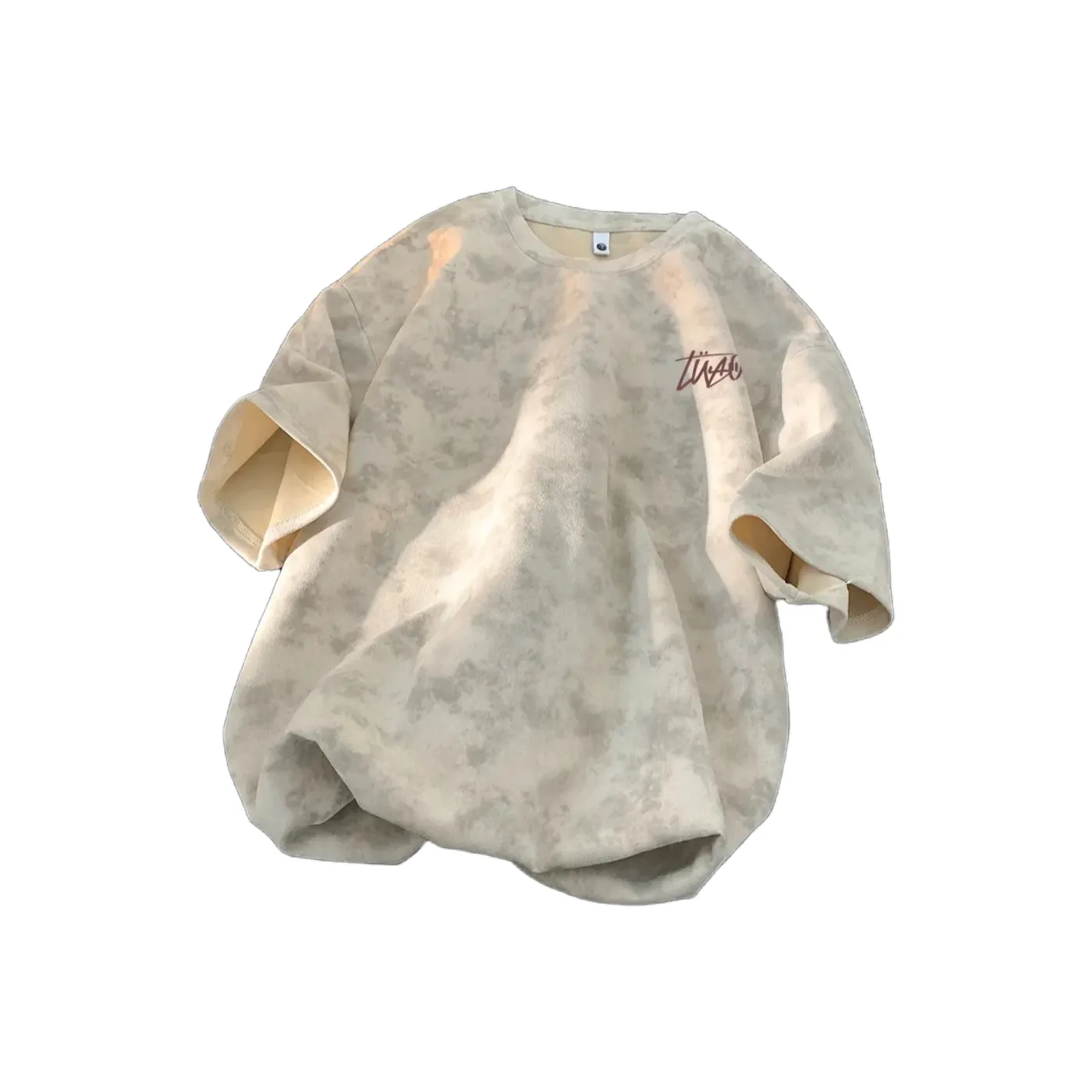 TONYBEAR Европейский товар Мода Нишевый дизайн Минималистский стиль Свободный крой Топ с короткими рукавами Мужской