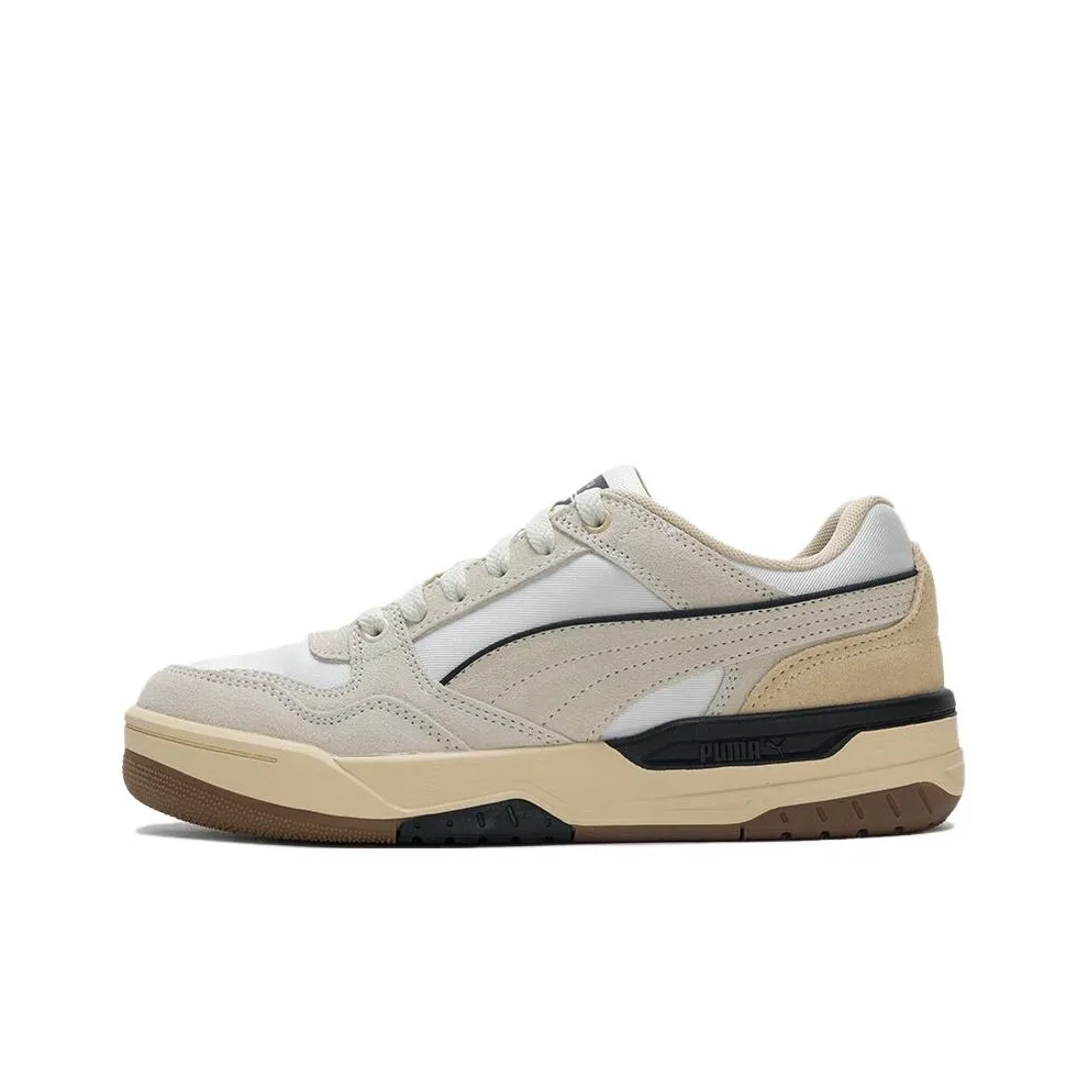 PUMA Rebound Retro Амортизация Износостойкие Низкие Кроссовки для Скейтбординга Унисекс Экрю