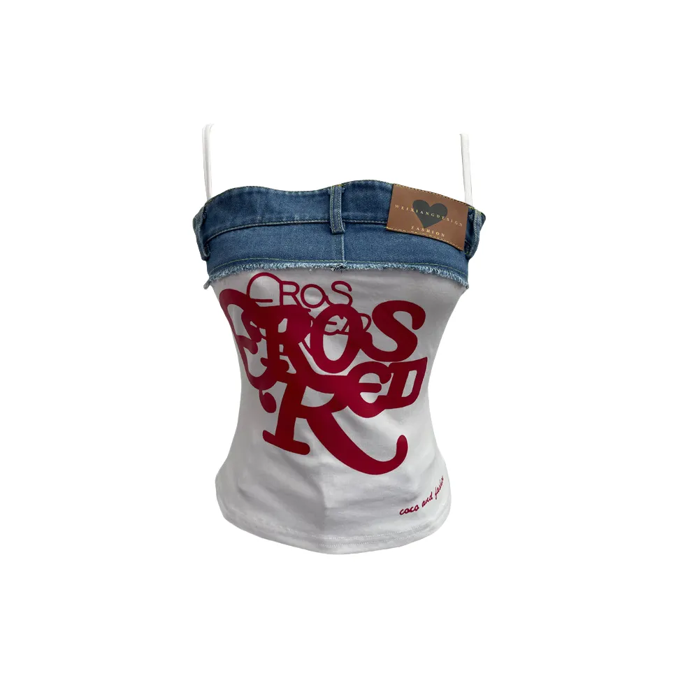 GOYN Облегающий крой Верхняя одежда Hot Girl Цветовой блок Укороченный Без рукавов Топ Женские